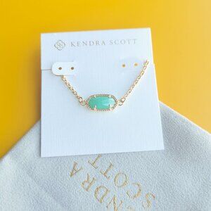 Kendra Scott Elaina Gold Chalcedony Glass Adjustable Chain Bracelet